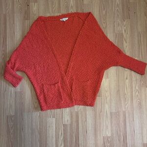 DAVI & DANI Textured orange Women's Cardigan